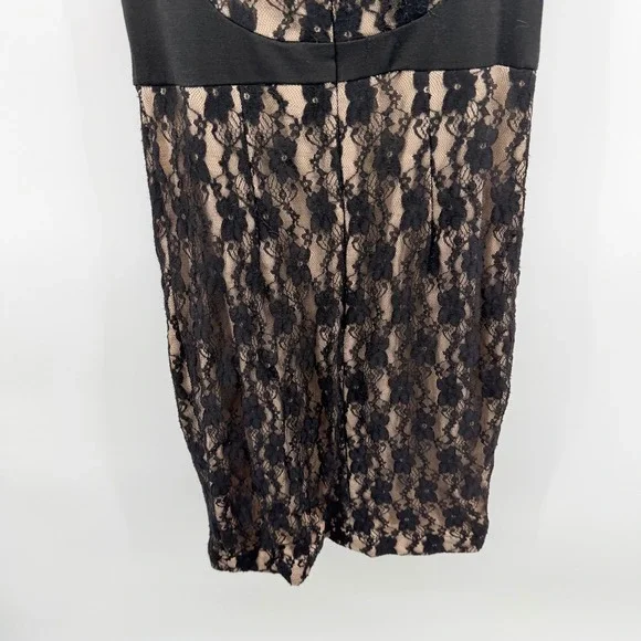ASOS Black Lace Cutout Bodycon Sheath Dress Women Size 4 Formal Evening Club - Picture 5 of 7